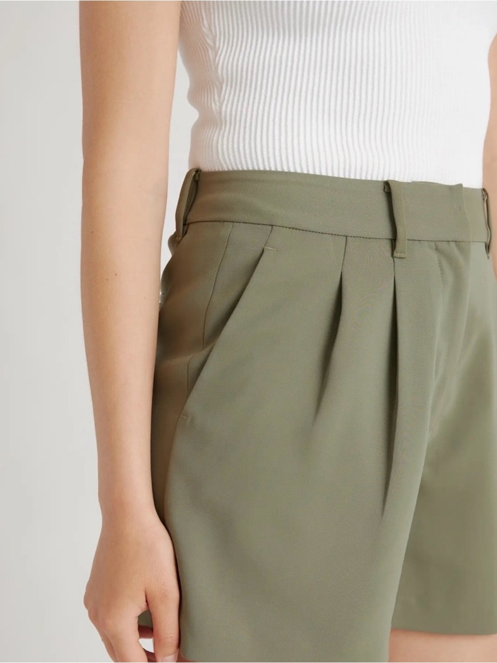 Quince Stretch Pleated Front Shorts